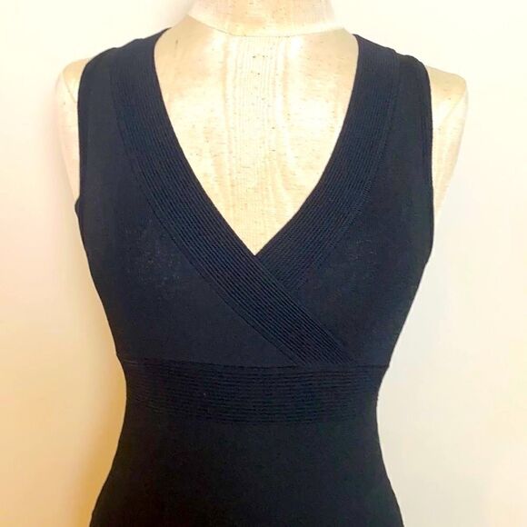 Ann Taylor Black Dress XSP Knit V-neckline - Picture 6 of 7